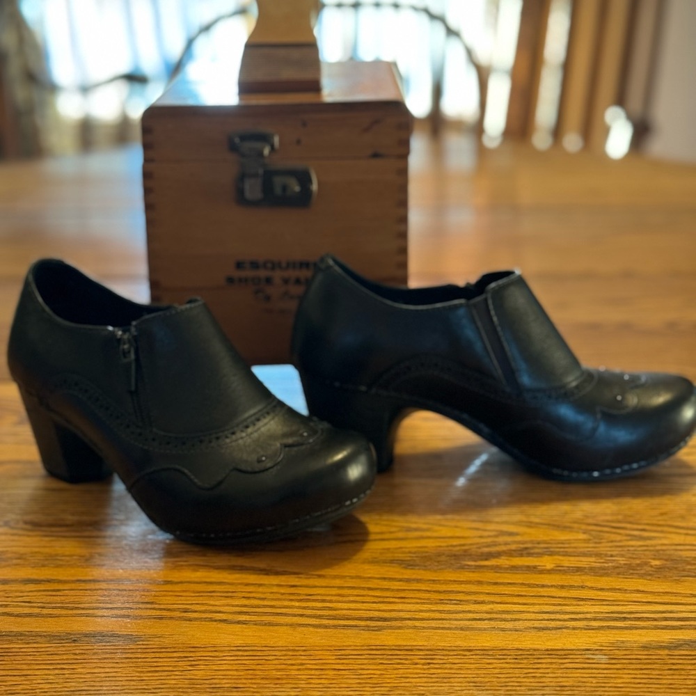 Dansko platform clogs.